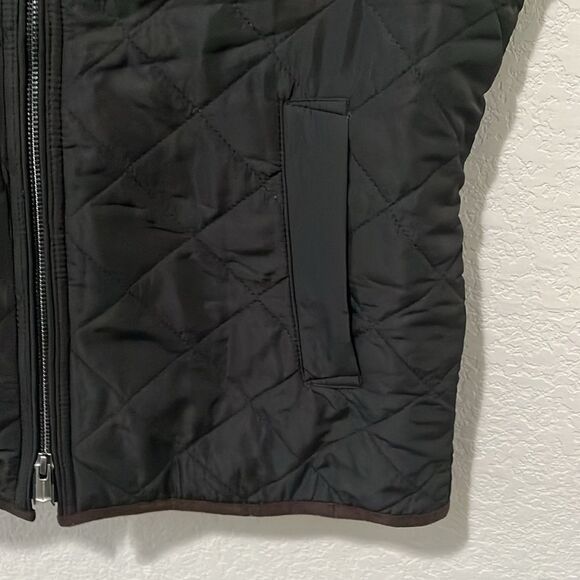 MAGASCHONI Women's Full Zip Diamond Quilted Vest, Black/Brown, Size S - Picture 4 of 11